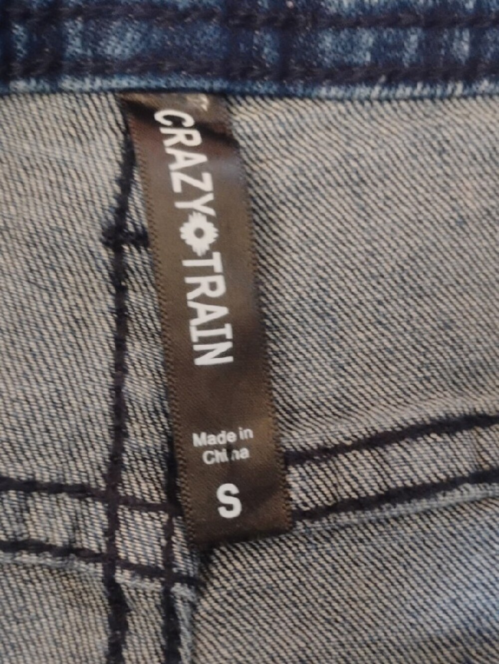 Crazy Train Faded Blue Embroidered Pocket Denim Shorts - Picture 3 of 4
